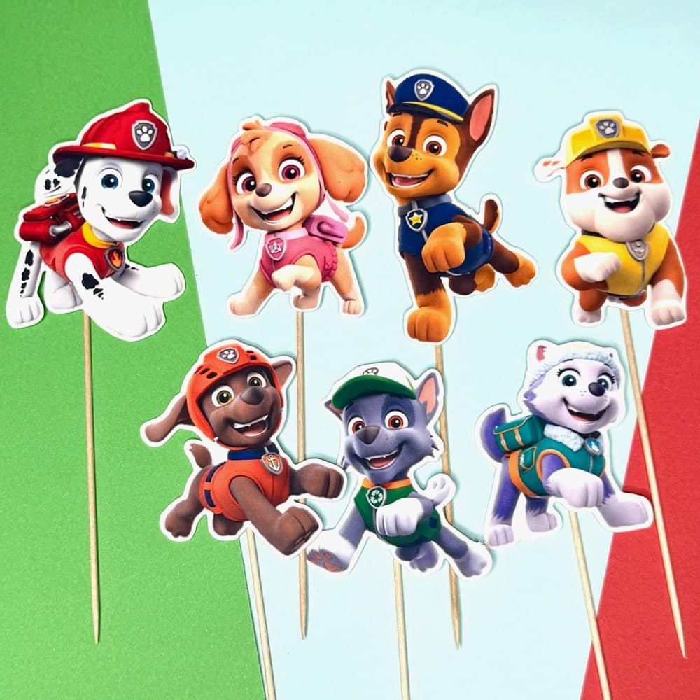 labková patrola . paw patrol zápichy, dekorácia na tortu labková patrola . paw patrol zápichy, dekorácia na tortu