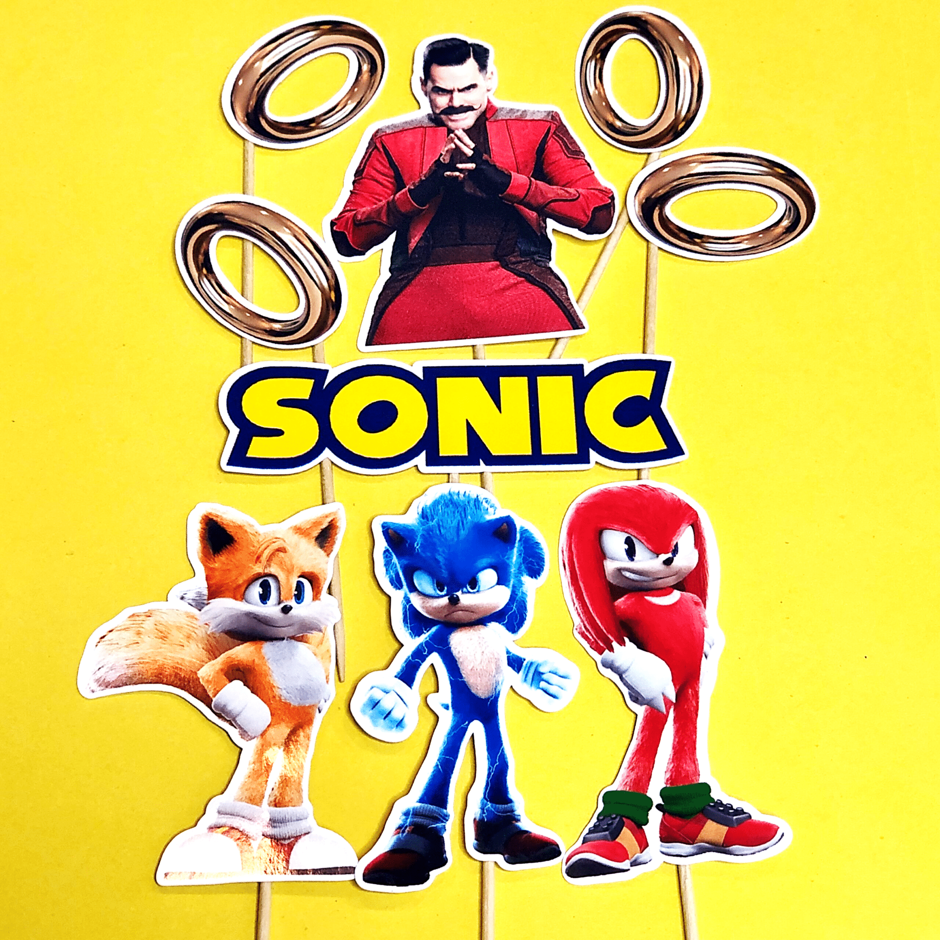 sonic zápichy, dekorácia na tortu sonic zápichy, dekorácia na tortu