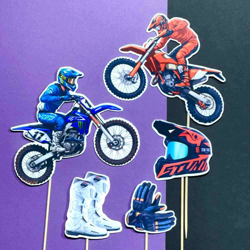 motorky cross dekorácia, zápich na tortu motorky cross dekorácia, zápich na tortu