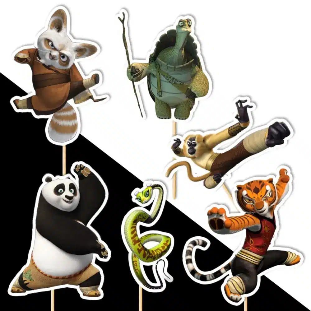 Kungfu panda dekorácie, ozdoba zápich na tortu k narodeninám Kungfu panda dekorácie, ozdoba zápich na tortu k narodeninám