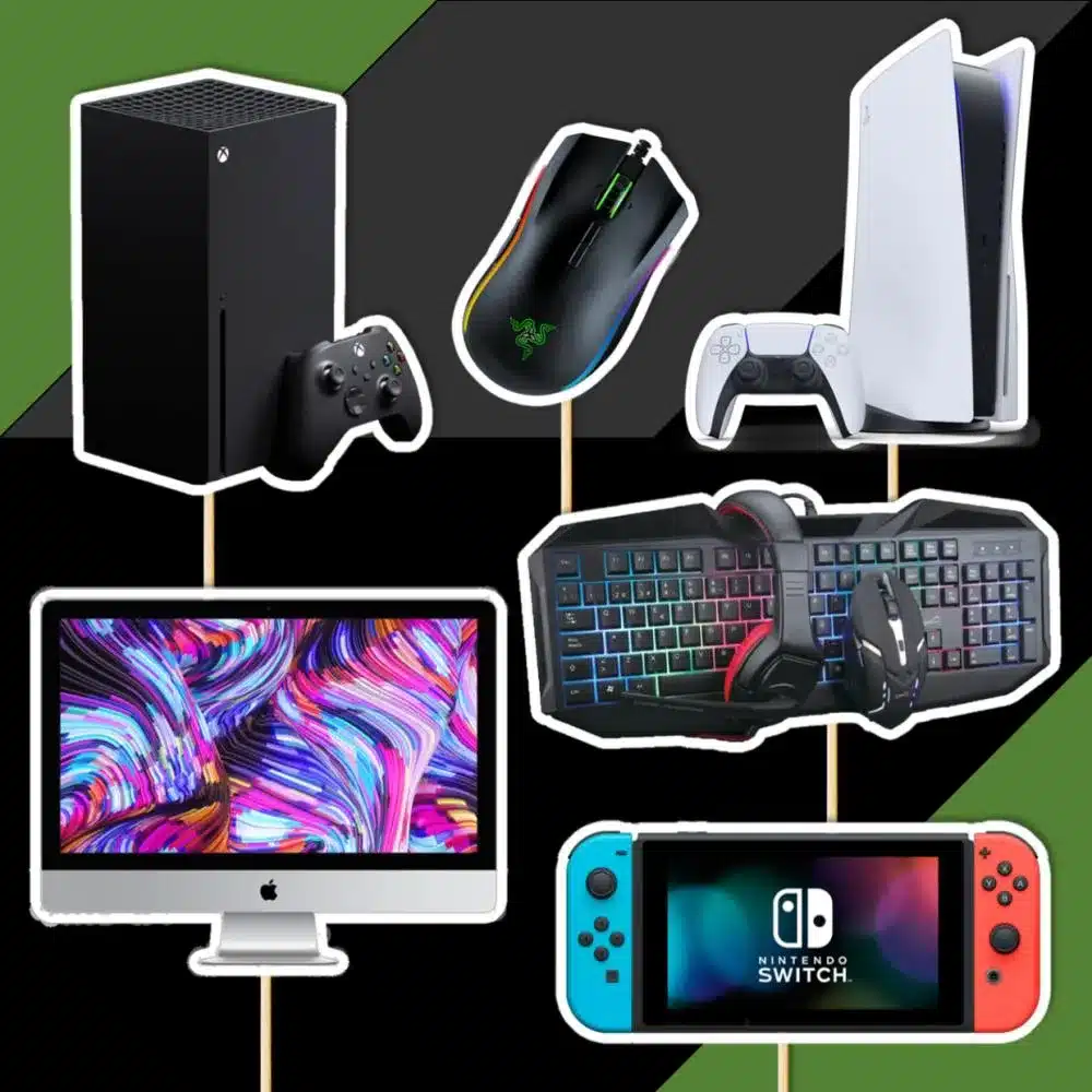 Pc, klávesnica, game, nintendo, playstation dekorácie, ozdoba zápich na tortu k narodeninám Pc, klávesnica, game, nintendo, playstation dekorácie, ozdoba zápich na tortu k narodeninám