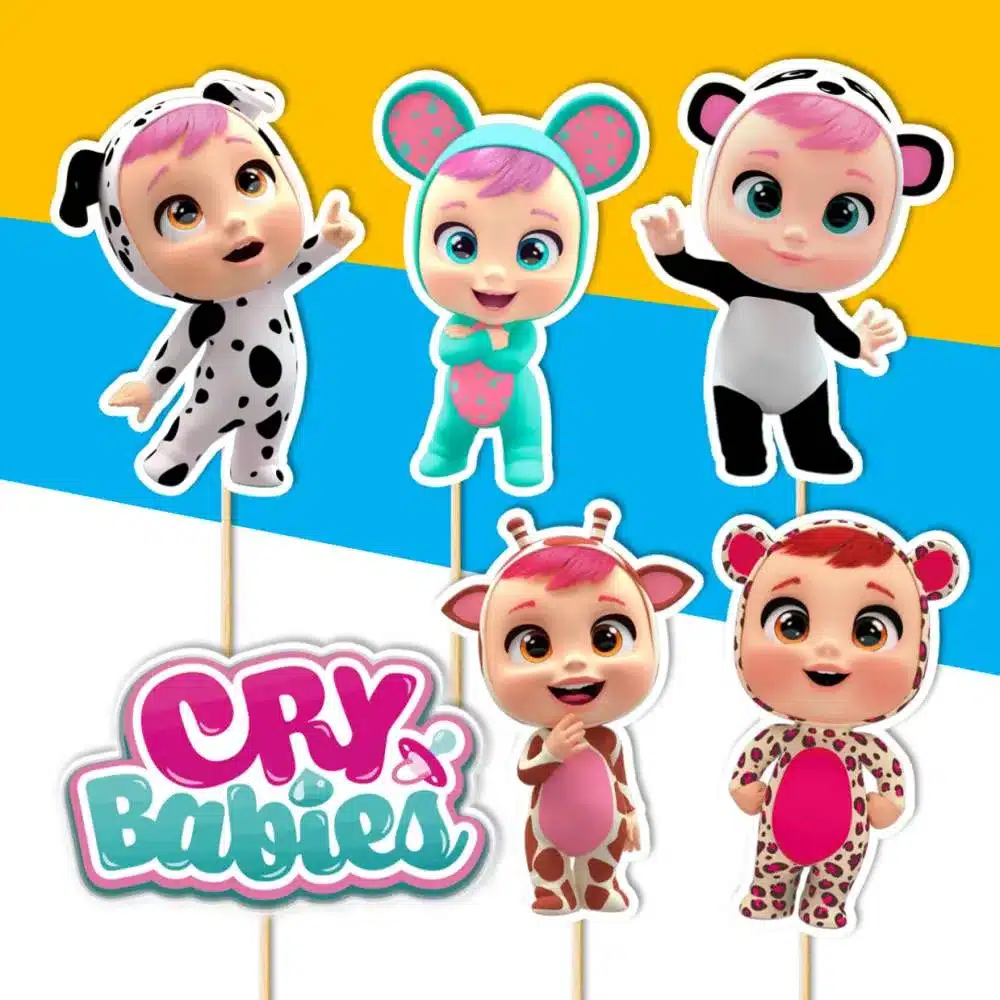 cry babies, bábätká dekorácie, ozdoba zápich na tortu k narodeninám cry babies, bábätká dekorácie, ozdoba zápich na tortu k narodeninám