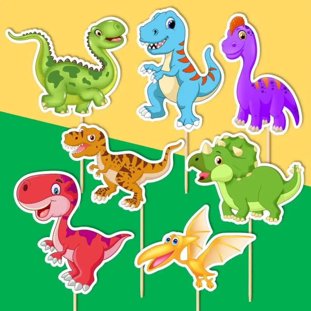 dinosaury dekorácie, ozdoba zápich na tortu k narodeninám dinosaury dekorácie, ozdoba zápich na tortu k narodeninám