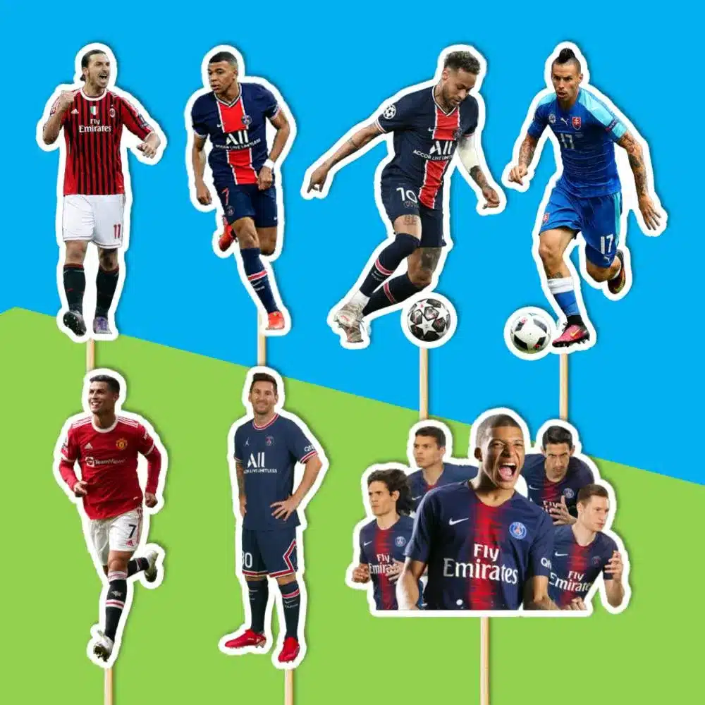futbal ronaldo, messi dekorácie, ozdoba zápich na tortu k narodeninám futbal ronaldo, messi dekorácie, ozdoba zápich na tortu k narodeninám