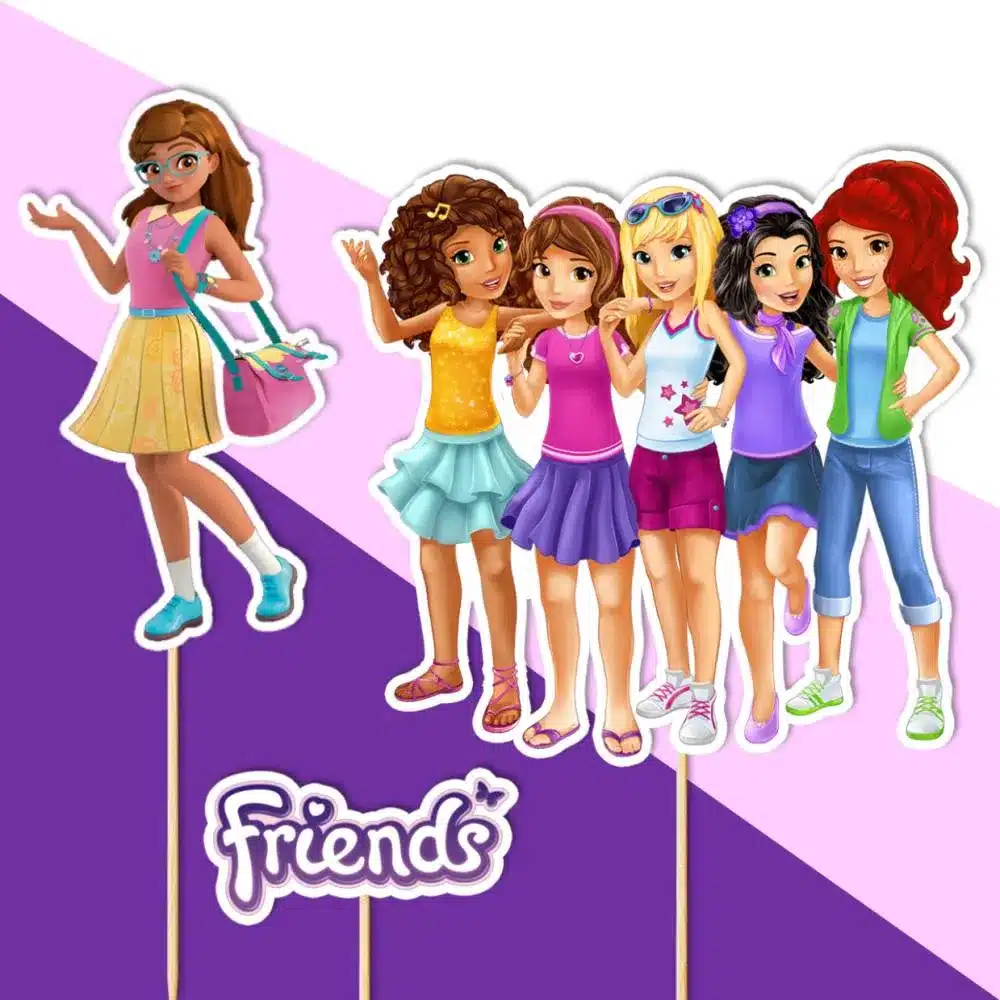 lego friends dekorácie, ozdoba zápich na tortu k narodeninám lego friends dekorácie, ozdoba zápich na tortu k narodeninám