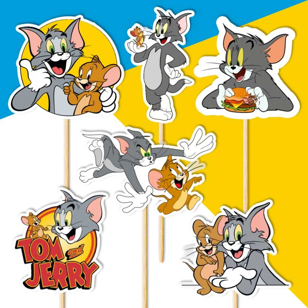 tom a jerry dekorácie, ozdoba zápich na tortu k narodeninám tom a jerry dekorácie, ozdoba zápich na tortu k narodeninám