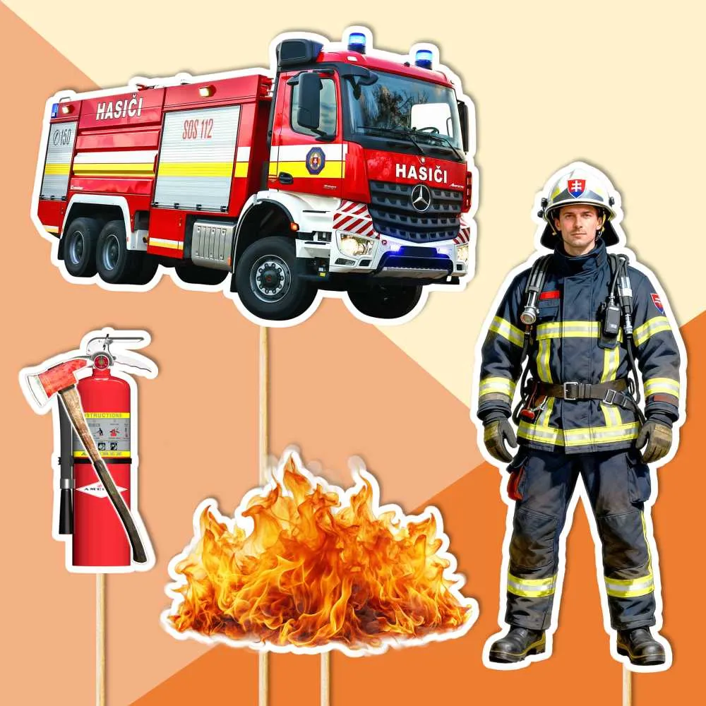 hasic 2 dekorácie, ozdoba zápich na tortu k narodeninám hasic 2 dekorácie, ozdoba zápich na tortu k narodeninám