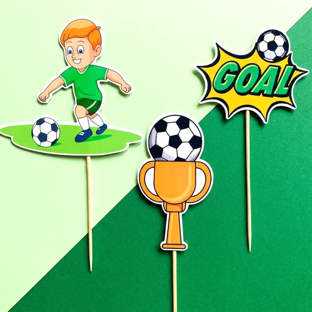 futbal kreslený 3 torta dekorácie, ozdoba zápich na tortu k narodeninám futbal kreslený 3 torta dekorácie, ozdoba zápich na tortu k narodeninám