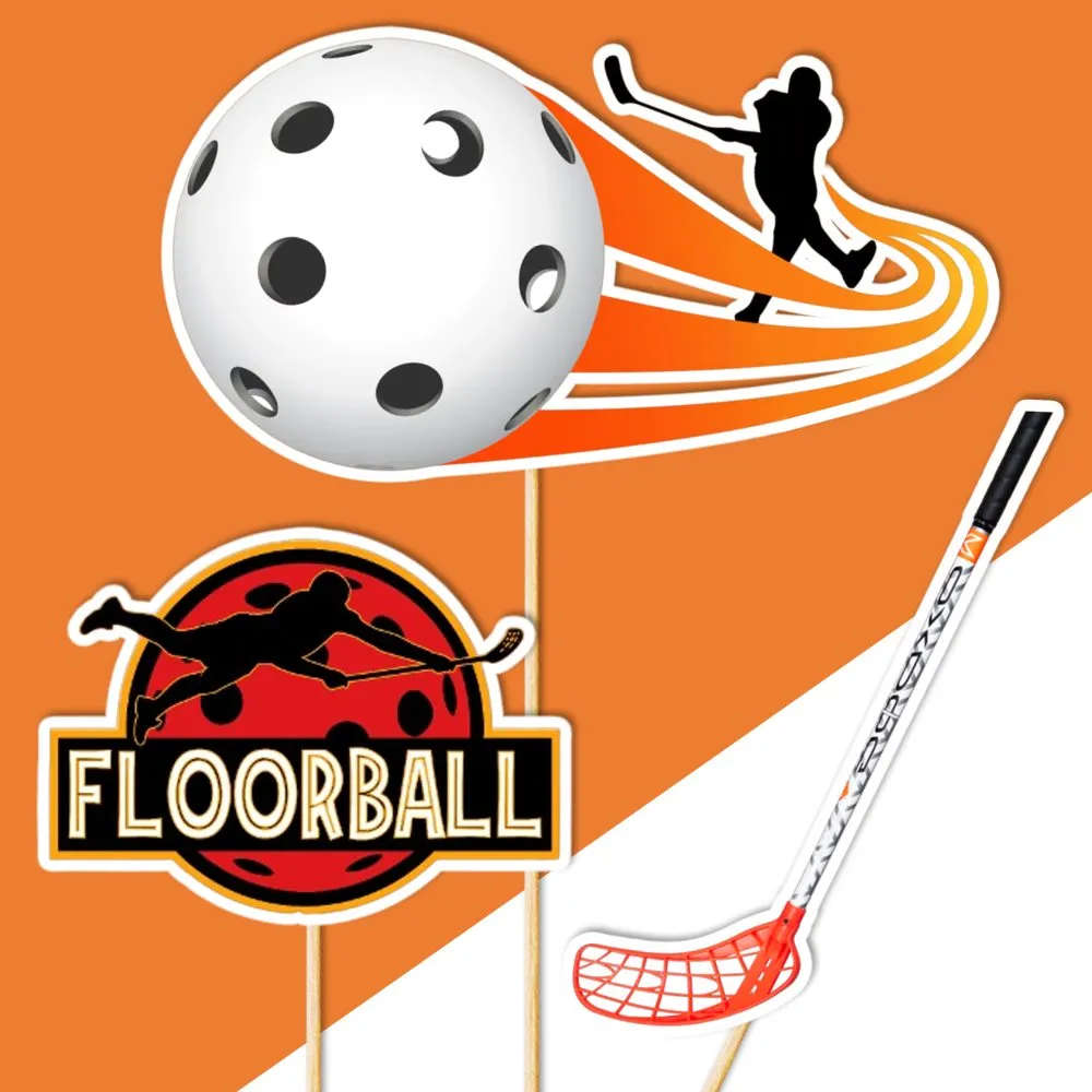 floorball torta dekorácie, ozdoba zápich na tortu k narodeninám floorball torta dekorácie, ozdoba zápich na tortu k narodeninám