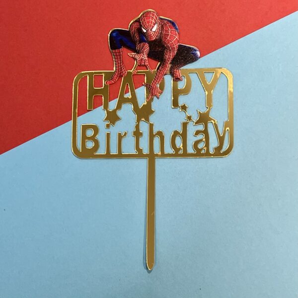 happy birthday spiderman zápich, dekorácia na tortu