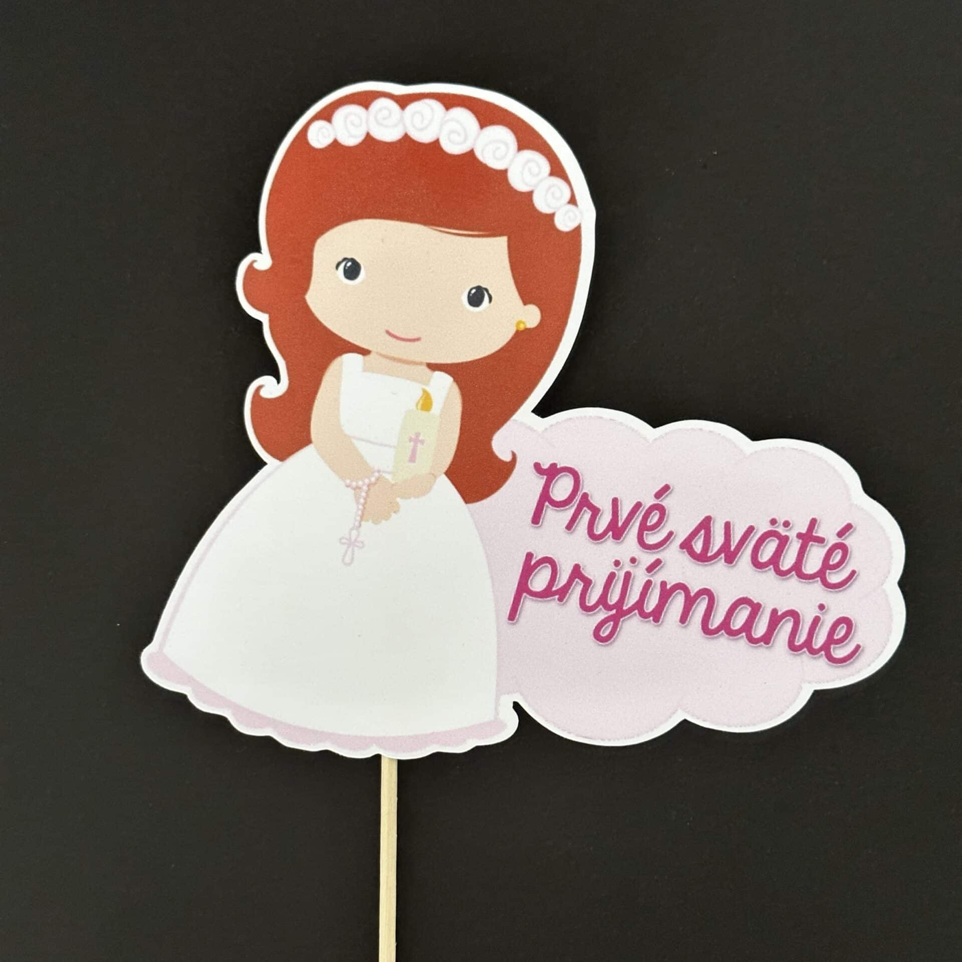 prvé sväté prijímanie zápich, dekorácia na tortu pre dievča