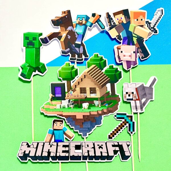 Minecraft zápichy, dekorácia na tortu