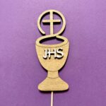 JHS kalich 3D - drevený zápich, dekorácie na tortu
