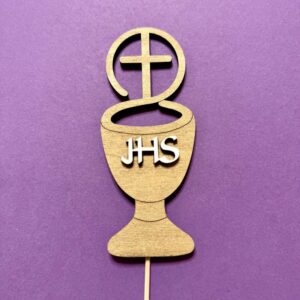 JHS kalich 3D - drevený zápich, dekorácie na tortu