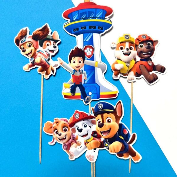 labková patrola, paw patrol zápichy, dekorácia na tortu