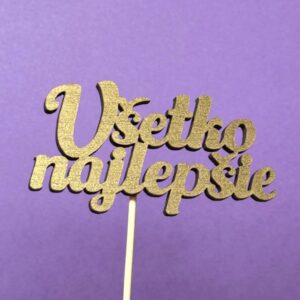 všetko najlepsie zlaté dekorácia, zápich na tortu