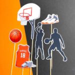 basketbal dekorácia, zápichy na tortu