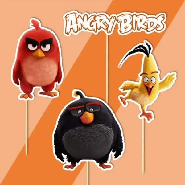 angry birds dekorácie, ozdoba zápich na tortu k narodeninám