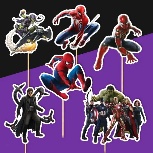 avengers spiderman dekorácie, ozdoba zápich na tortu k narodeninám