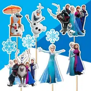 frozen, ľadové kráľovstvo dekorácie, ozdoba zápich na tortu k narodeninám