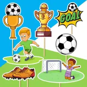 futbal dekorácie, ozdoba zápich na tortu k narodeninám