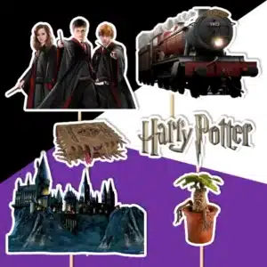 harry potter dekorácie, ozdoba zápich na tortu k narodeninám