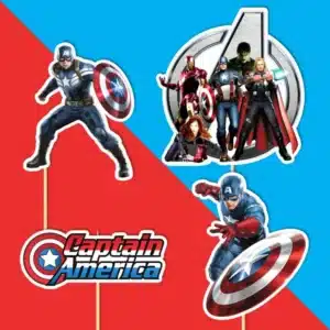 kapitán amerika, avengers dekorácie, ozdoba zápich na tortu k narodeninám