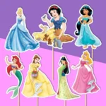 princezné disney dekorácie, ozdoba zápich na tortu k narodeninám