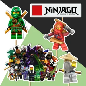 lego ninjago dekorácie, ozdoba zápich na tortu k narodeninám