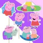 pepa pig, prasiatko pepa dekorácie, ozdoba zápich na tortu k narodeninám