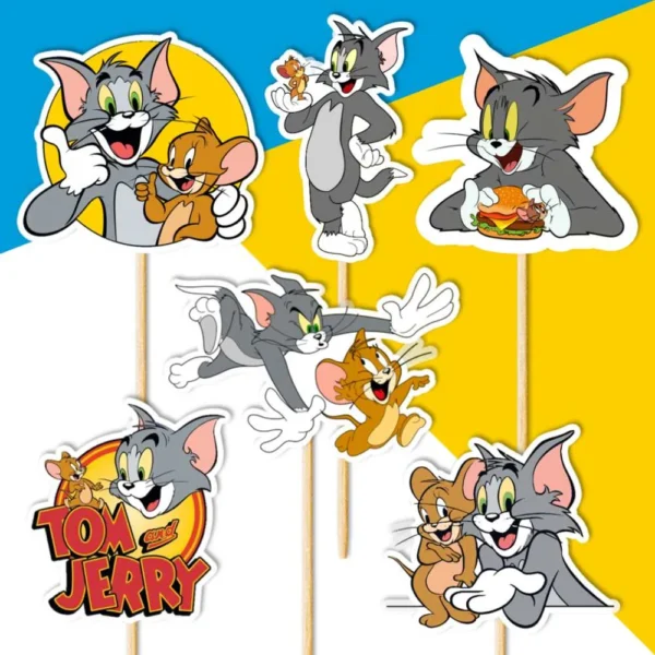 tom a jerry dekorácie, ozdoba zápich na tortu k narodeninám