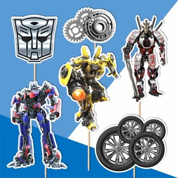transformers dekorácie, ozdoba zápich na tortu k narodeninám