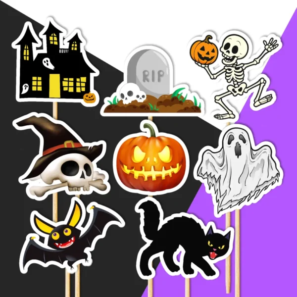 halloween 2 dekorácie, ozdoba zápich na tortu k narodeninám