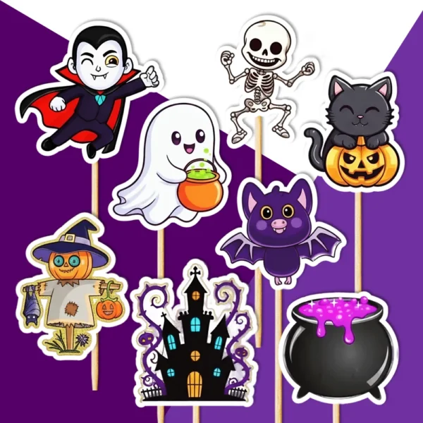 halloween 4 dekorácie, ozdoba zápich na tortu k narodeninám