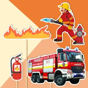 hasic poziarnik 3 dekorácie, ozdoba zápich na tortu k narodeninám