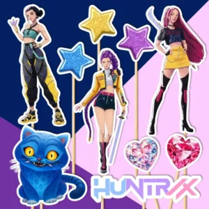 huntrix kpop demon hunters dekorácie, ozdoba zápich na tortu k narodeninám