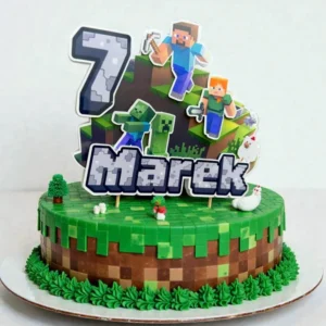 minecraft 3D s menom 2 dekorácie, ozdoba zápich na tortu k narodeninám