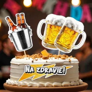 pivo, pre pivara 1 dekorácie, ozdoba zápich na tortu k narodeninám
