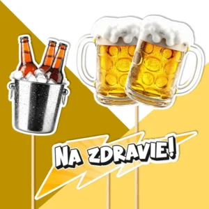 pivo, pre pivara dekorácie, ozdoba zápich na tortu k narodeninám