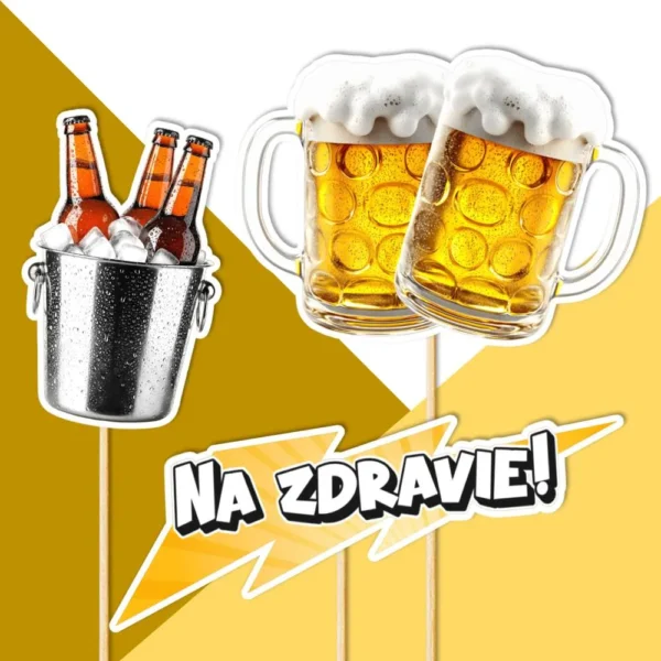 pivo, pre pivara dekorácie, ozdoba zápich na tortu k narodeninám