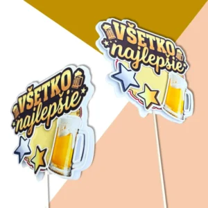 pivo všetko najlepšie 2 dekorácie, ozdoba zápich na tortu k narodeninám