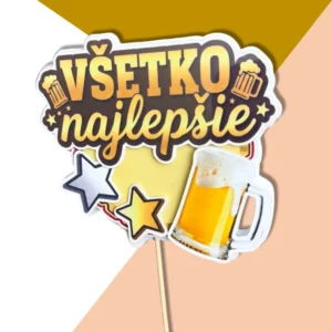 pivo všetko najlepšie dekorácie, ozdoba zápich na tortu k narodeninám
