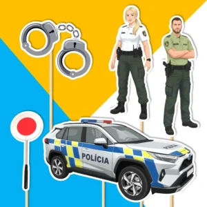 policia 2 dekorácie, ozdoba zápich na tortu k narodeninám