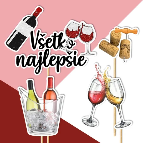 vino dekorácie, ozdoba zápich na tortu k narodeninám