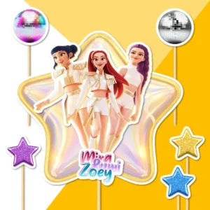 huntrix k-pop golden demon hunters na mieru dekorácie, ozdoba zápich na tortu k narodeninám 2
