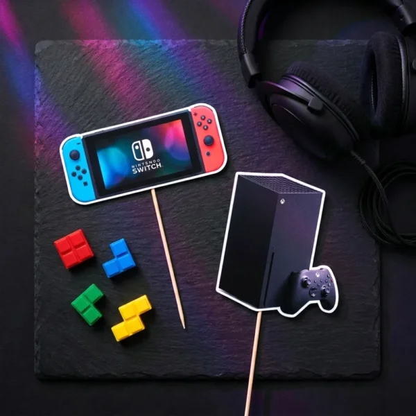gaming pc xbox nintendo torta dekorácie, ozdoba zápich na tortu k narodeninám