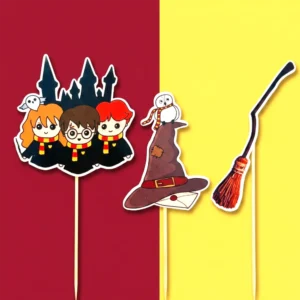harry potter kreslený torta dekorácie, ozdoba zápich na tortu k narodeninám