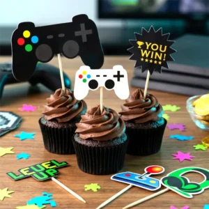 pc gaming cupcake torta dekorácie, ozdoba zápich na tortu k narodeninám