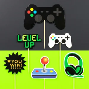 pc gaming sluchadla gamepad. torta dekorácie, ozdoba zápich na tortu k narodeninám