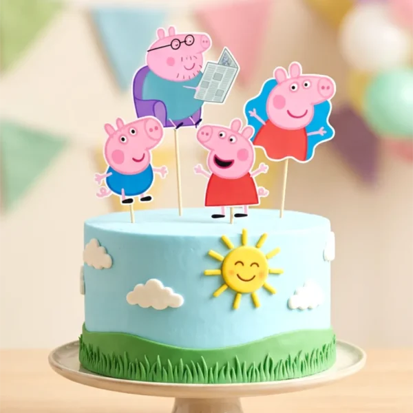 peppa pig 2 torta dekorácie, ozdoba zápich na tortu k narodeninám